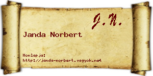 Janda Norbert névjegykártya